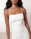 Floral Maxi Dress Women Wedding Guest Square Neck Lace-Up Back