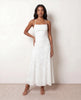 Floral Maxi Dress Women Wedding Guest Square Neck Lace-Up Back