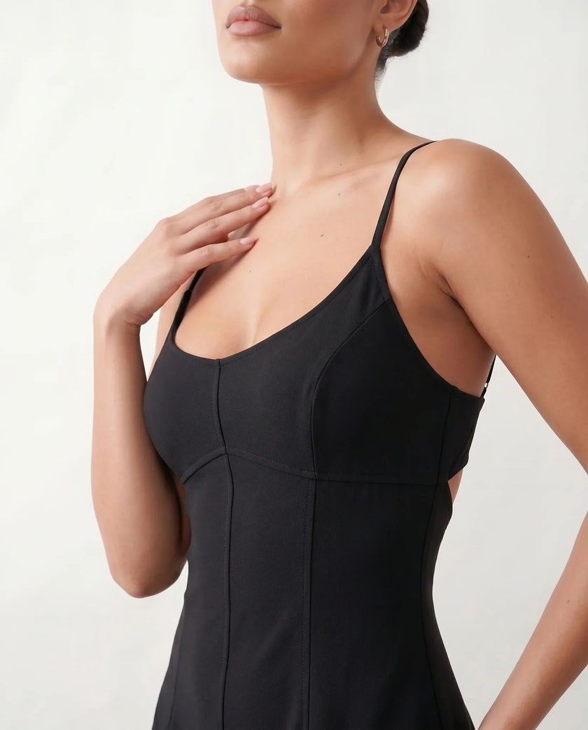 Colour Block Maxi Dress Women Wedding Guest Corset Black Ivory