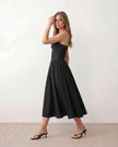 Cocktail Midi Dress Women Sweetheart Corset Spaghetti Strap