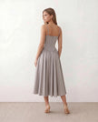 Cocktail Midi Dress Women Sweetheart Corset Spaghetti Strap