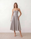 Cocktail Midi Dress Women Sweetheart Corset Spaghetti Strap