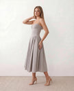 Cocktail Midi Dress Women Sweetheart Corset Spaghetti Strap