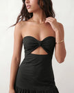 Strapless Maxi Dress Women Cocktail Sweetheart A-Line Ruched