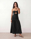 Strapless Maxi Dress Women Cocktail Sweetheart A-Line Ruched