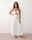Strapless Maxi Dress Women Cocktail Sweetheart A-Line Ruched