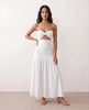 Strapless Maxi Dress Women Cocktail Sweetheart A-Line Ruched