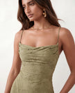 Maxi Dress Women Floral Appliqué Lace-Up Back Wedding Guest