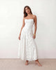 Maxi Dress Women Floral Appliqué Lace-Up Back Wedding Guest