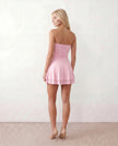 Mini Dress Women Party Strapless Tiered Ruched