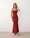 Maxi Dress Women Metallic Cowl Neck Open Back Mermaid Party