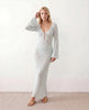 Crochet Maxi Dress Women Party Plunge V-Neck Long Sleeve