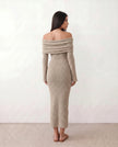 Maxi Dress Women Off-Shoulder Fitted Long Sleeve Cocktail