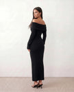 Maxi Dress Women Off-Shoulder Fitted Long Sleeve Cocktail