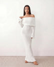 Maxi Dress Women Off-Shoulder Fitted Long Sleeve Cocktail