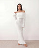 Maxi Dress Women Off-Shoulder Fitted Long Sleeve Cocktail
