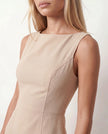 Mini Dress Women Cocktail Boat Neck Fitted Sleeveless