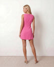 Mini Dress Women Cocktail Boat Neck Fitted Sleeveless