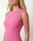 Mini Dress Women Cocktail Boat Neck Fitted Sleeveless