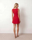 Mini Dress Women Cocktail Boat Neck Fitted Sleeveless