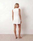 Mini Dress Women Cocktail Boat Neck Fitted Sleeveless