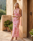 Maxi Dress Women Cowl Neck Halter Backless Wedding Guest