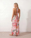 Maxi Dress Women Cowl Neck Halter Backless Wedding Guest
