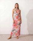 Maxi Dress Women Cowl Neck Halter Backless Wedding Guest