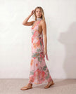 Maxi Dress Women Cowl Neck Halter Backless Wedding Guest