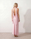 Maxi Dress Women Cowl Neck Halter Backless Wedding Guest