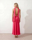 Maxi Dress Women Cowl Neck Halter Backless Wedding Guest