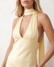 Maxi Dress Women Cowl Neck Halter Backless Wedding Guest