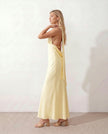 Maxi Dress Women Cowl Neck Halter Backless Wedding Guest