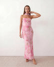 Satin Maxi Dress Women, Cocktail Strapless Open Back with Scarf Tie