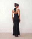 Maxi Dress Women Halter Plunge Backless Mermaid Party