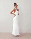 Maxi Dress Women Halter Plunge Backless Mermaid Party