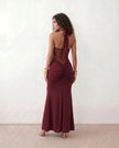 Halter Maxi Dress Women Cocktail Mermaid Sweetheart Backless