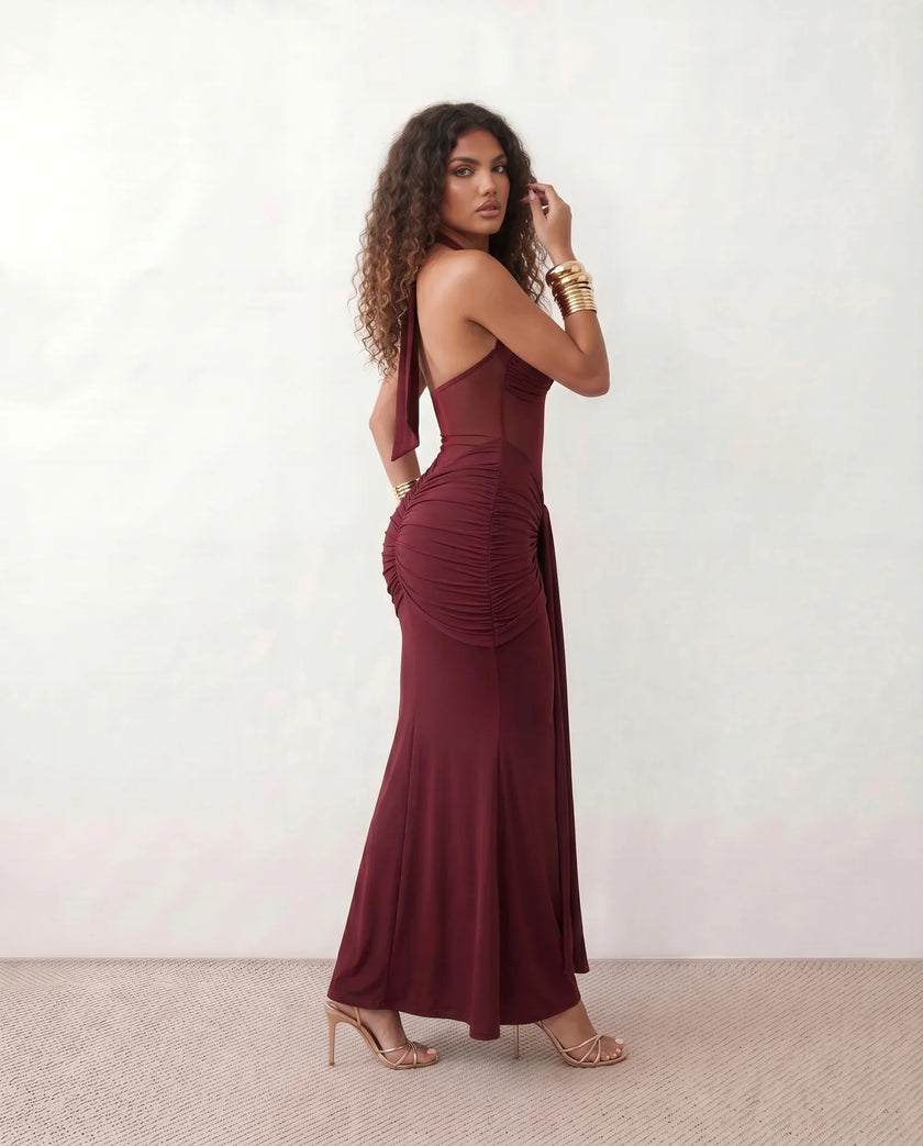 Halter Maxi Dress Women Cocktail Mermaid Sweetheart Backless