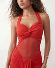 Halter Maxi Dress Women Cocktail Mermaid Sweetheart Backless