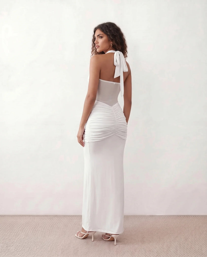 Halter Maxi Dress Women Cocktail Mermaid Sweetheart Backless