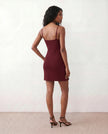 Party Mini Dress Women Spaghetti Strap Low Back Side Slit Fitted