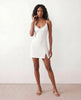 Party Mini Dress Women Spaghetti Strap Low Back Side Slit Fitted