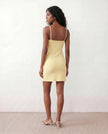 Party Mini Dress Women Spaghetti Strap Low Back Side Slit Fitted