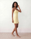 Party Mini Dress Women Spaghetti Strap Low Back Side Slit Fitted