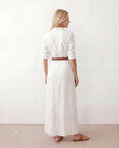 Maxi Dress Women V-Neck Button Front Long Sleeve Belted
