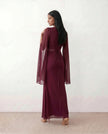 Mermaid Maxi Dress Women Wedding Guest Chiffon Lace-Up Long Sleeve