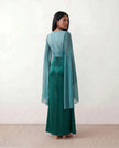Mermaid Maxi Dress Women Wedding Guest Chiffon Lace-Up Long Sleeve