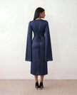Mermaid Maxi Dress Women Wedding Guest Chiffon Lace-Up Long Sleeve