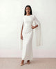 Mermaid Maxi Dress Women Wedding Guest Chiffon Lace-Up Long Sleeve