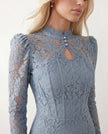Lace Maxi Dress Women, Wedding Guest Mermaid Corset Long Sleeve
